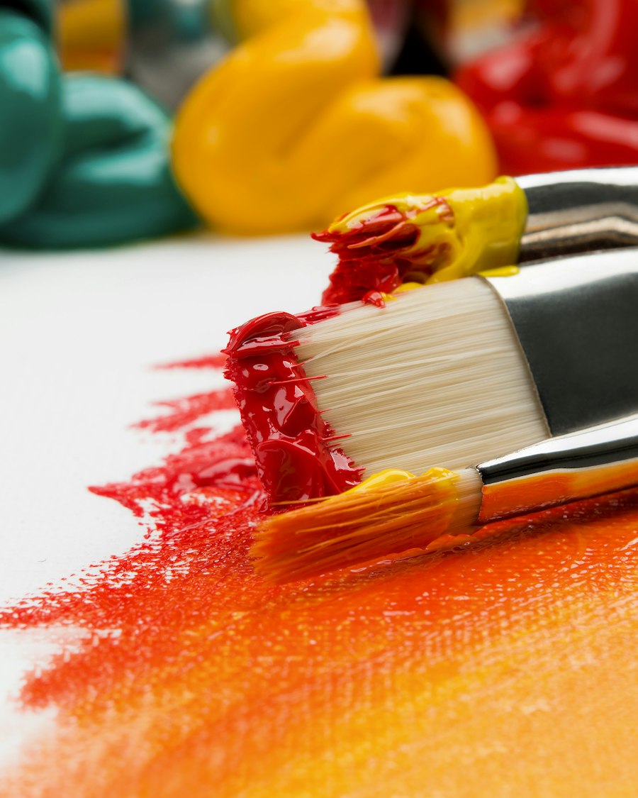 Studio brushes and palette